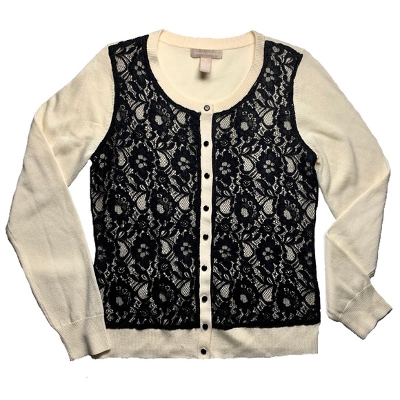 Banana Republic NWOT Floral Lace Cardigan - Picture 2 of 8